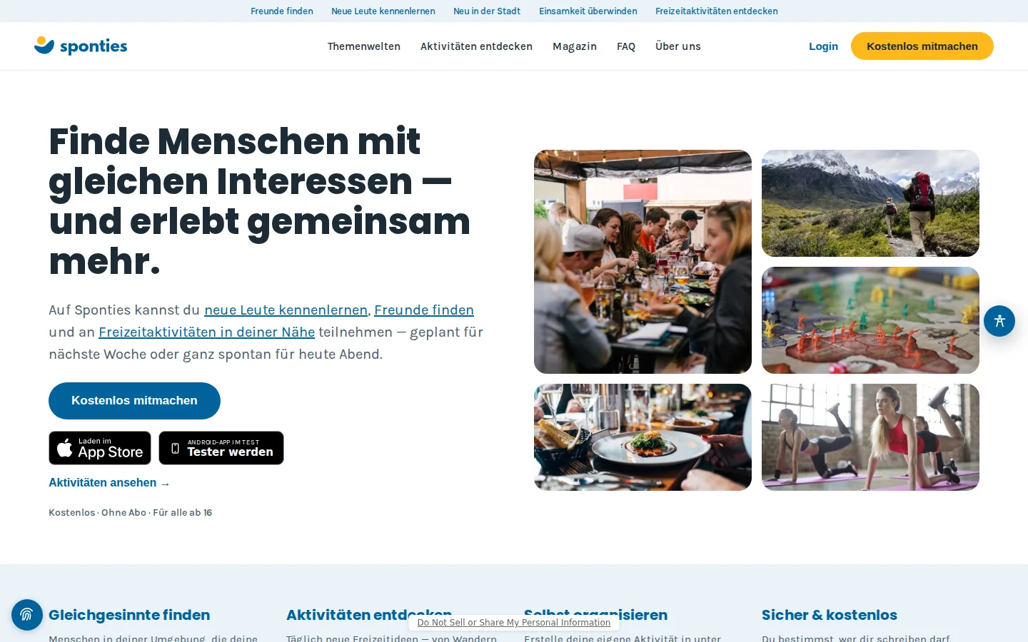 Website von Sponties